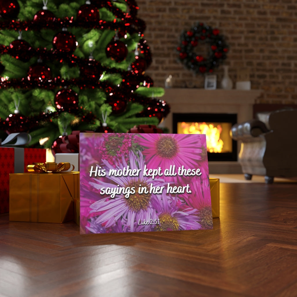 Scripture Walls Sayings In Her Heart Luke 2:51 Bible Verse Canvas Christian Wall Art Ready to Hang Unframed-Express Your Love Gifts