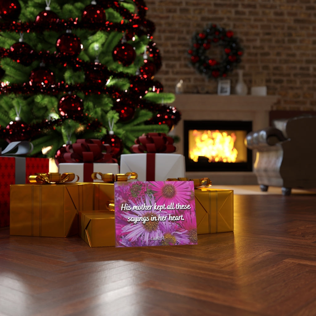 Scripture Walls Sayings In Her Heart Luke 2:51 Bible Verse Canvas Christian Wall Art Ready to Hang Unframed-Express Your Love Gifts