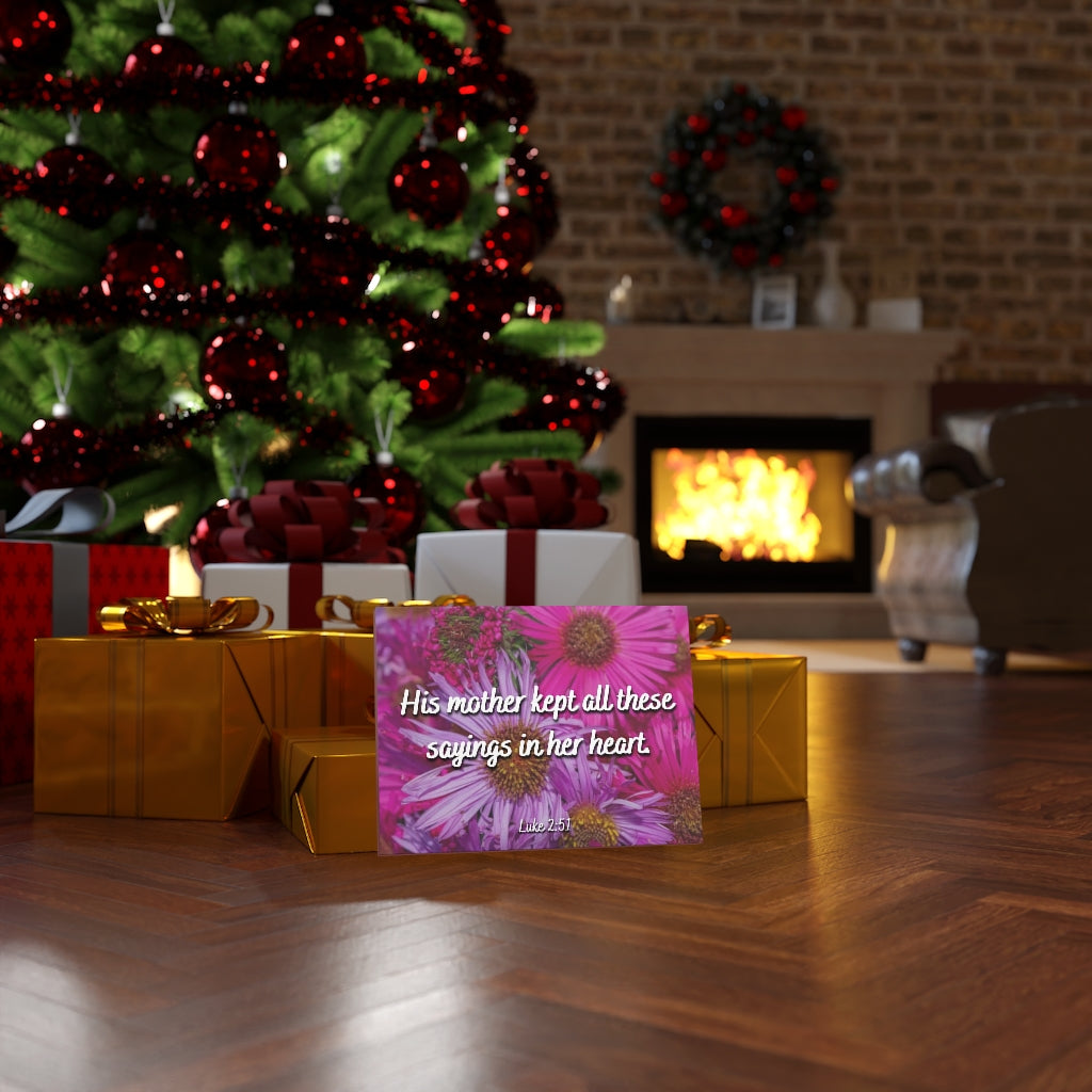 Scripture Walls Sayings In Her Heart Luke 2:51 Bible Verse Canvas Christian Wall Art Ready to Hang Unframed-Express Your Love Gifts