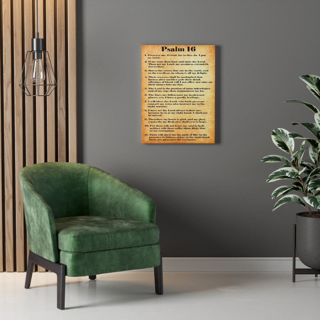 Scripture Walls Security in His Presence Psalm 16 Bible Verse Canvas Christian Wall Art Ready to Hang Unframed-Express Your Love Gifts