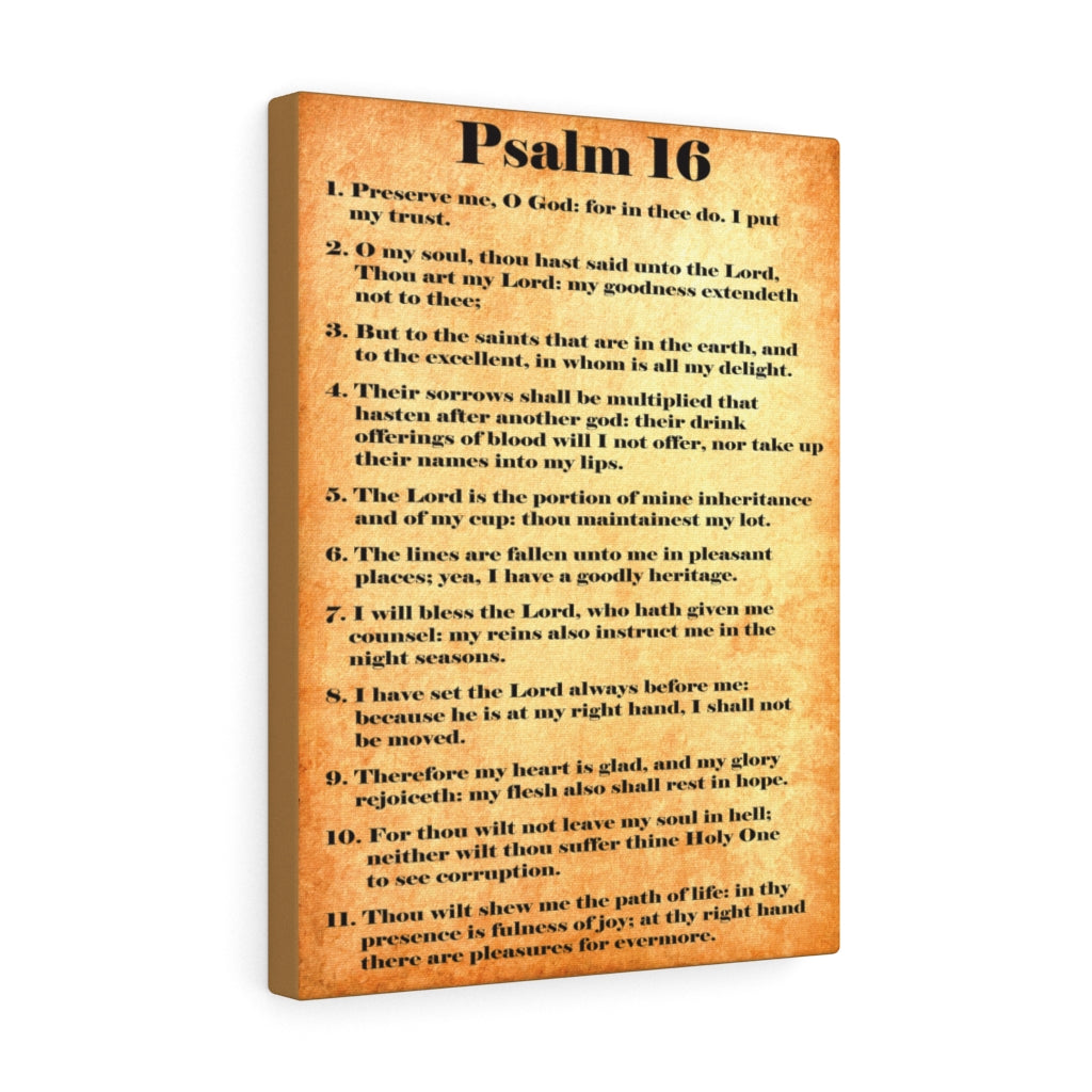 Scripture Walls Security in His Presence Psalm 16 Bible Verse Canvas Christian Wall Art Ready to Hang Unframed-Express Your Love Gifts