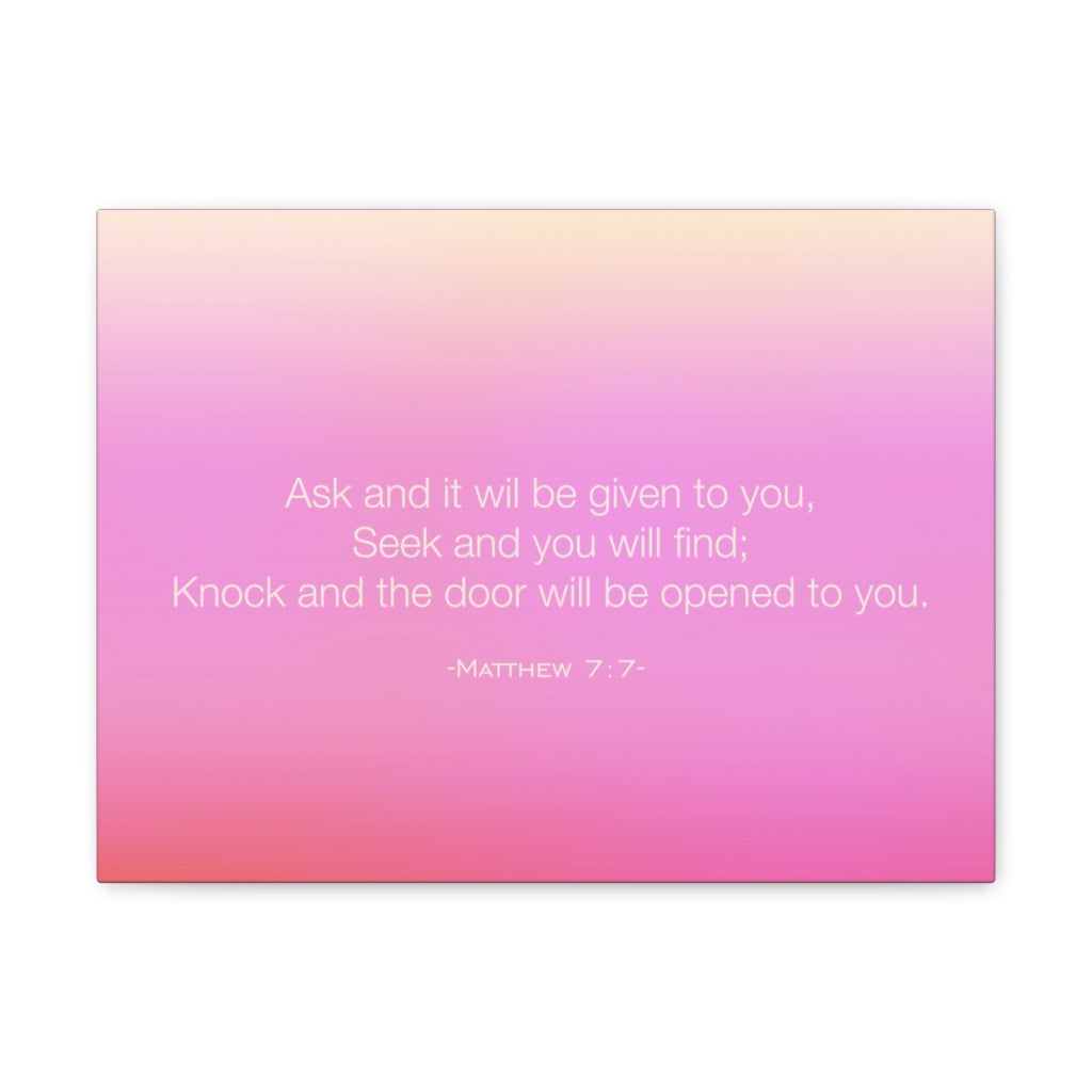 Scripture Walls Seek And You Will Find Matthew 7:7 Bible Verse Canvas Christian Wall Art Ready to Hang Unframed-Express Your Love Gifts