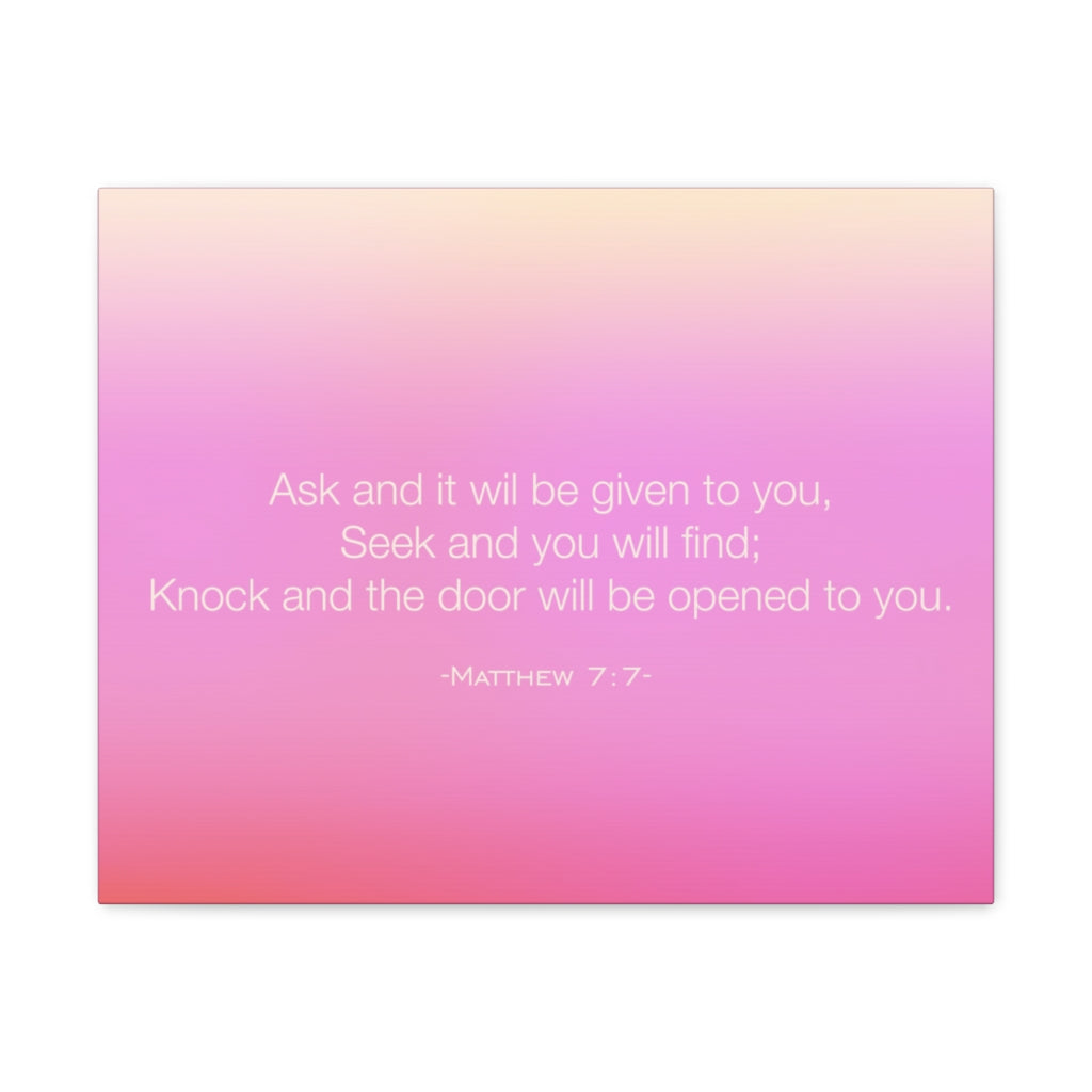 Scripture Walls Seek And You Will Find Matthew 7:7 Bible Verse Canvas Christian Wall Art Ready to Hang Unframed-Express Your Love Gifts