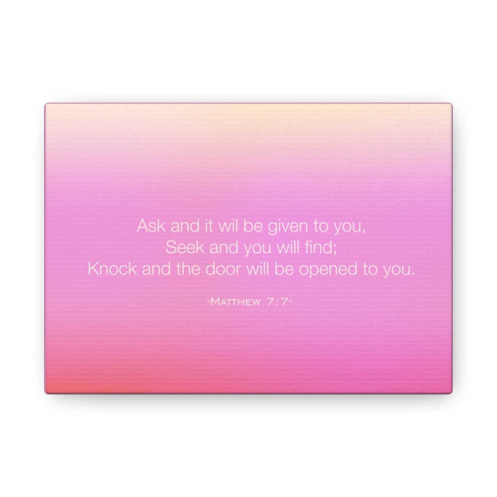 Scripture Walls Seek And You Will Find Matthew 7:7 Bible Verse Canvas Christian Wall Art Ready to Hang Unframed-Express Your Love Gifts