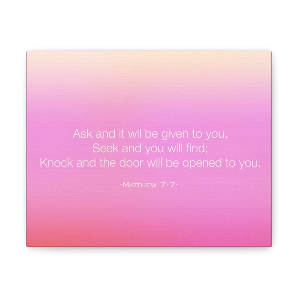 Scripture Walls Seek And You Will Find Matthew 7:7 Bible Verse Canvas Christian Wall Art Ready to Hang Unframed-Express Your Love Gifts
