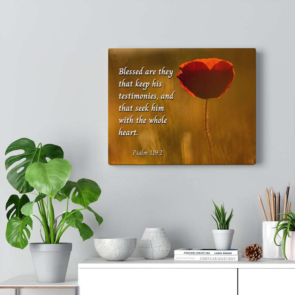 Scripture Walls Seek God Psalm 119:2 Bible Verse Canvas Christian Wall Art Ready to Hang Unframed-Express Your Love Gifts