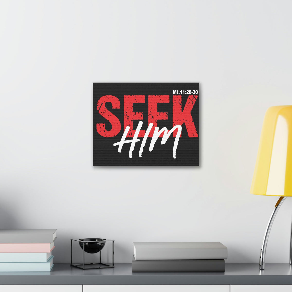 Scripture Walls Seek Him Matthew 11:28 Bible Verse Canvas Christian Wall Art Ready To Hang Unframed-Express Your Love Gifts