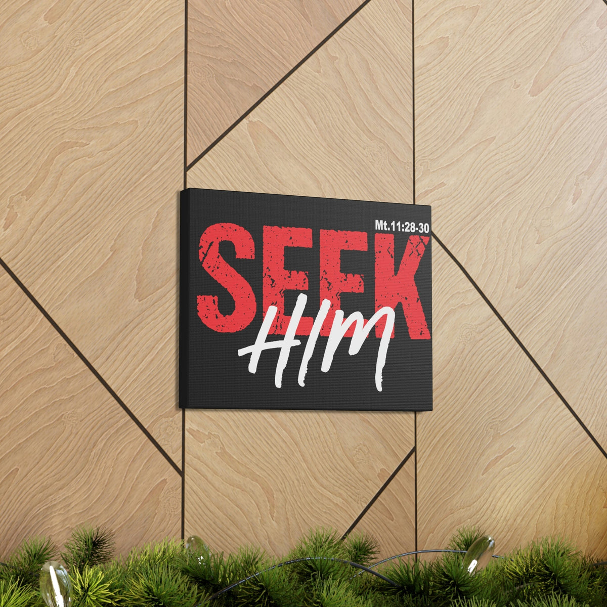 Scripture Walls Seek Him Matthew 11:28 Bible Verse Canvas Christian Wall Art Ready To Hang Unframed-Express Your Love Gifts
