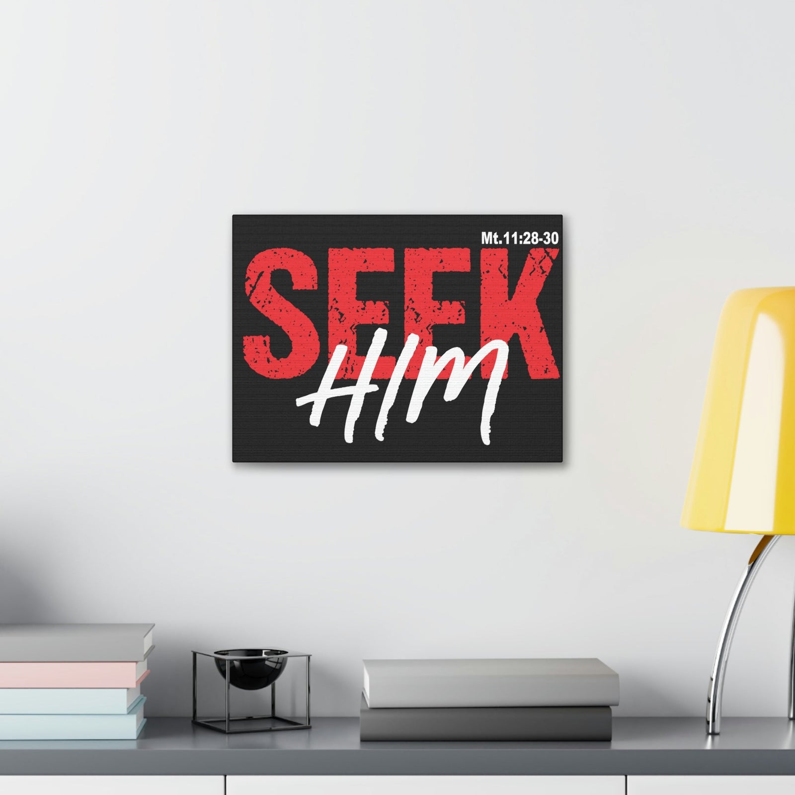 Scripture Walls Seek Him Matthew 11:28 Bible Verse Canvas Christian Wall Art Ready To Hang Unframed-Express Your Love Gifts