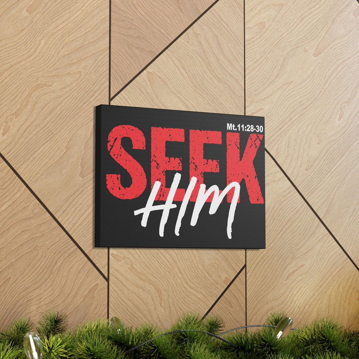 Scripture Walls Seek Him Matthew 11:28 Bible Verse Canvas Christian Wall Art Ready To Hang Unframed-Express Your Love Gifts