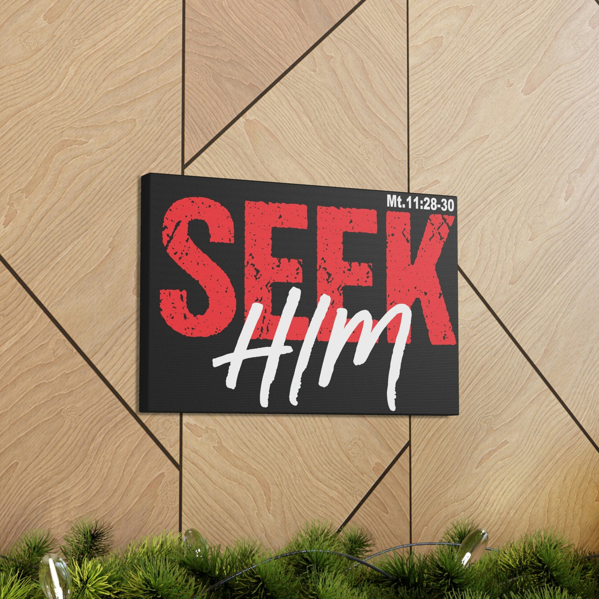 Scripture Walls Seek Him Matthew 11:28 Bible Verse Canvas Christian Wall Art Ready To Hang Unframed-Express Your Love Gifts