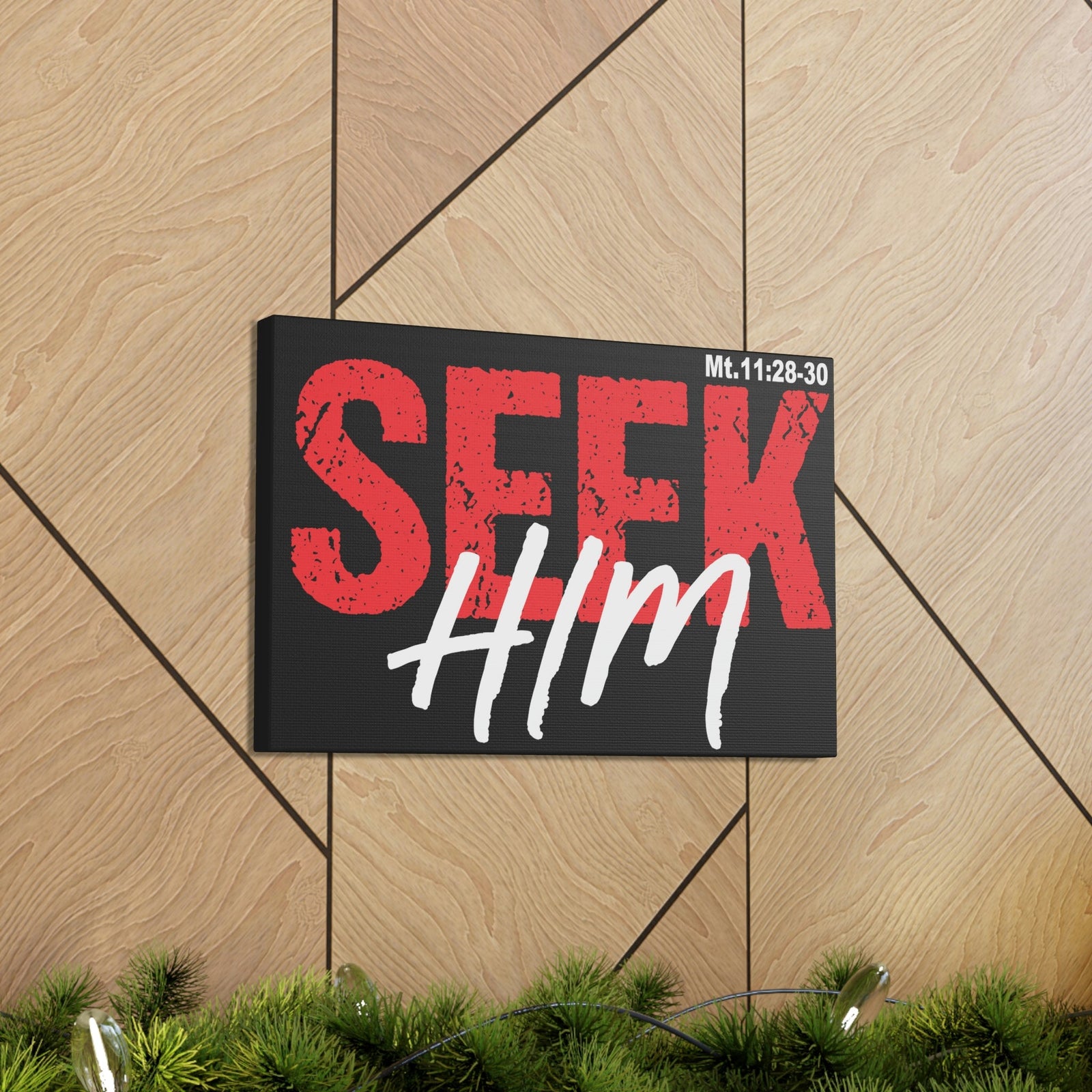 Scripture Walls Seek Him Matthew 11:28 Bible Verse Canvas Christian Wall Art Ready To Hang Unframed-Express Your Love Gifts