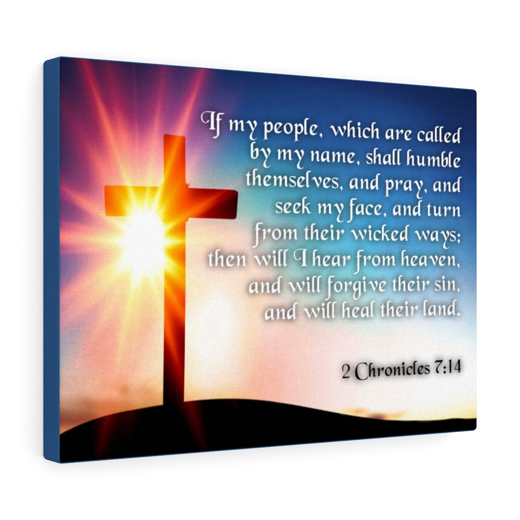 Scripture Walls Seek My Face 2 Chronicles 7:14 Bible Verse Canvas Christian Wall Art Ready to Hang Unframed-Express Your Love Gifts