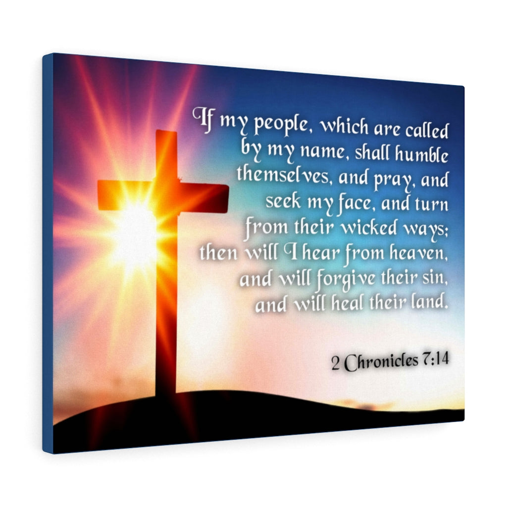 Scripture Walls Seek My Face 2 Chronicles 7:14 Bible Verse Canvas Christian Wall Art Ready to Hang Unframed-Express Your Love Gifts
