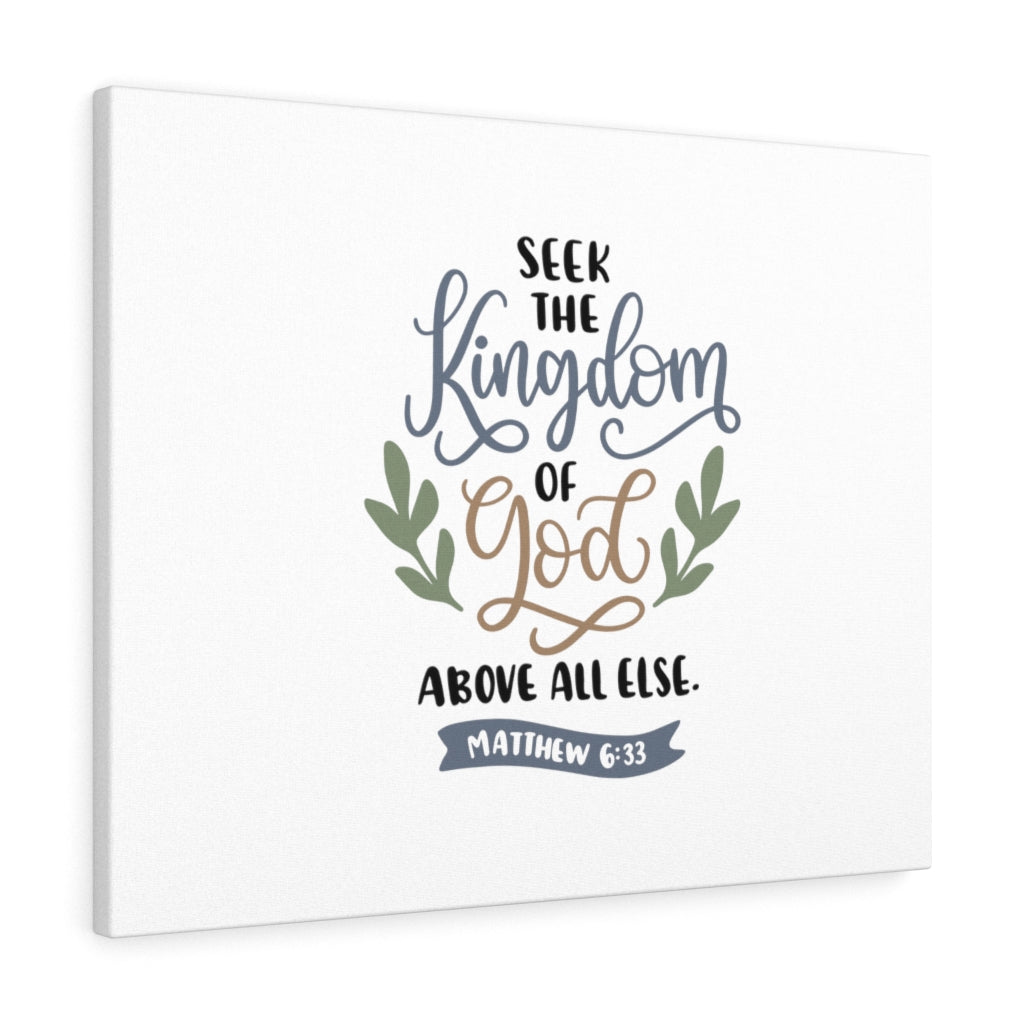 Scripture Walls Seek The Kingdom Of God Matthew 6:33 Bible Verse Canvas Christian Wall Art Ready to Hang Unframed-Express Your Love Gifts