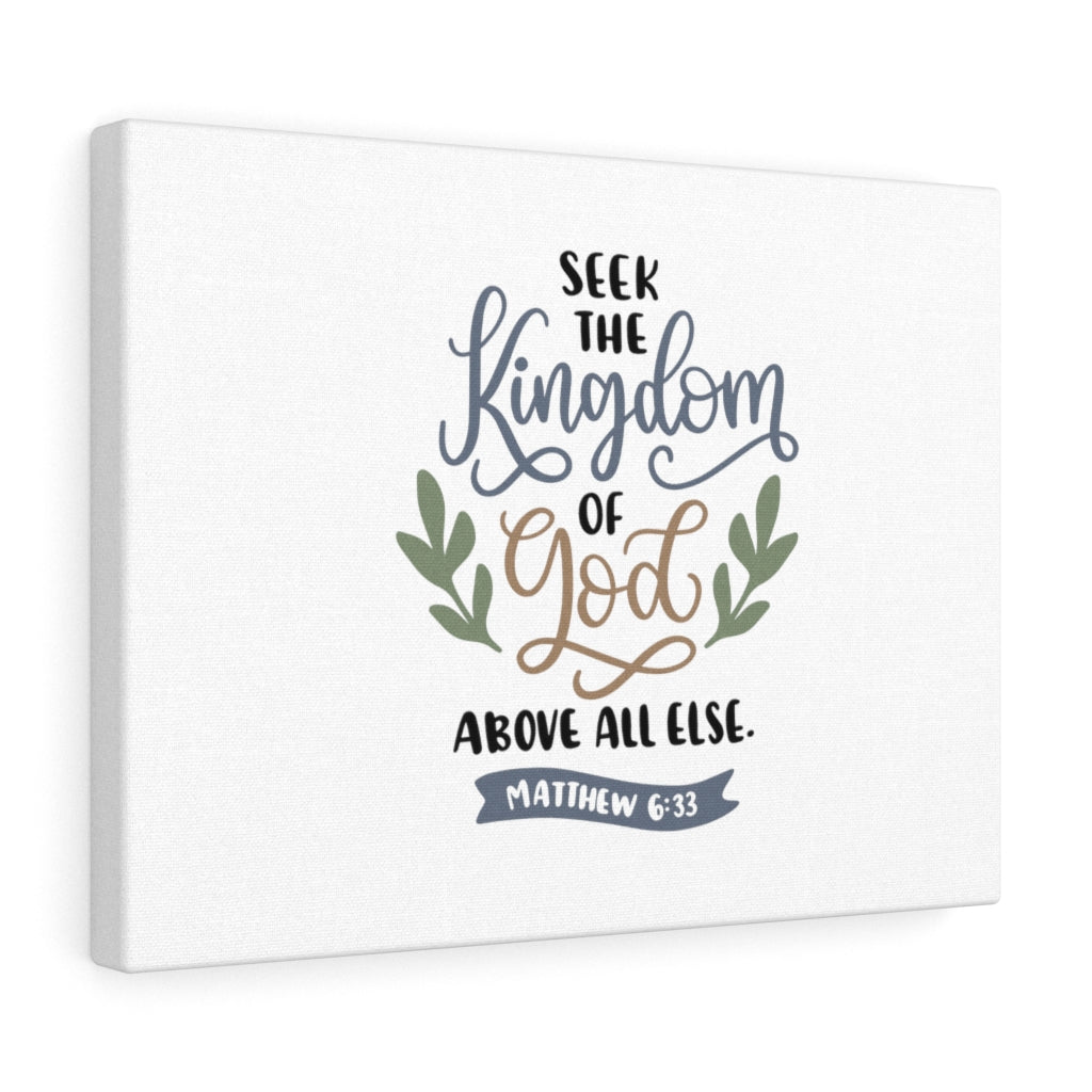 Scripture Walls Seek The Kingdom Of God Matthew 6:33 Bible Verse Canvas Christian Wall Art Ready to Hang Unframed-Express Your Love Gifts