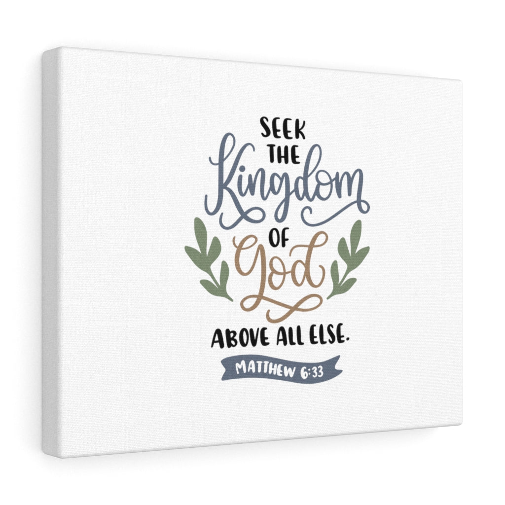 Scripture Walls Seek The Kingdom Of God Matthew 6:33 Bible Verse Canvas Christian Wall Art Ready to Hang Unframed-Express Your Love Gifts
