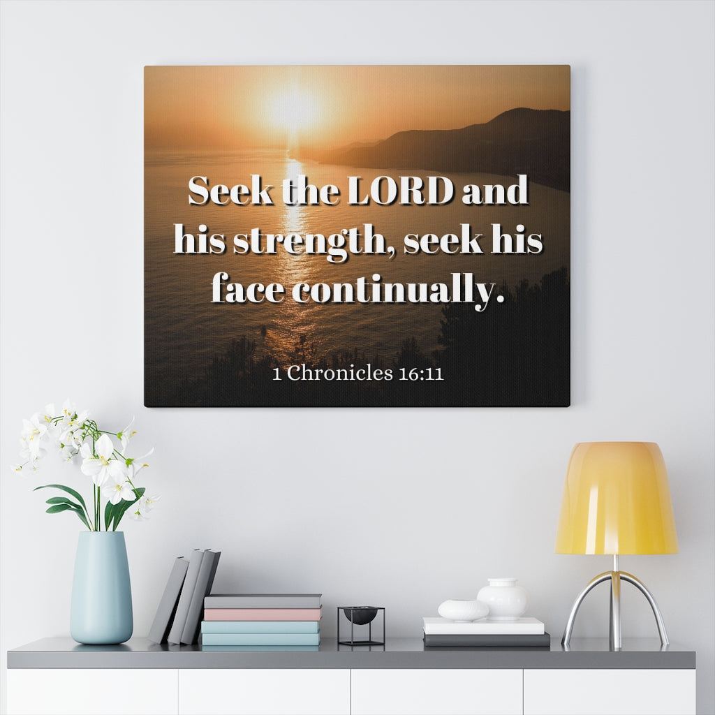 Scripture Walls Seek The Lord Continually 1 Chronicles 16:11 Bible Verse Canvas Christian Wall Art Ready to Hang Unframed-Express Your Love Gifts