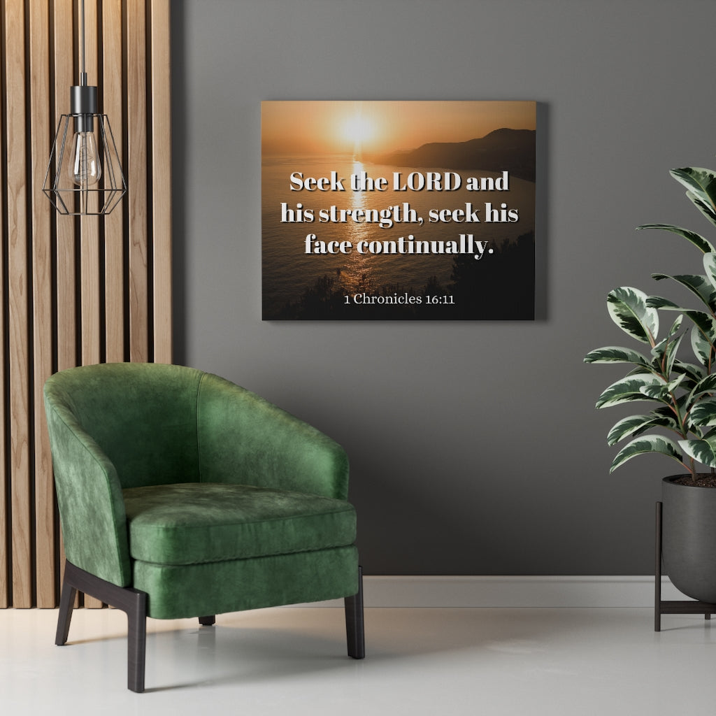 Scripture Walls Seek The Lord Continually 1 Chronicles 16:11 Bible Verse Canvas Christian Wall Art Ready to Hang Unframed-Express Your Love Gifts