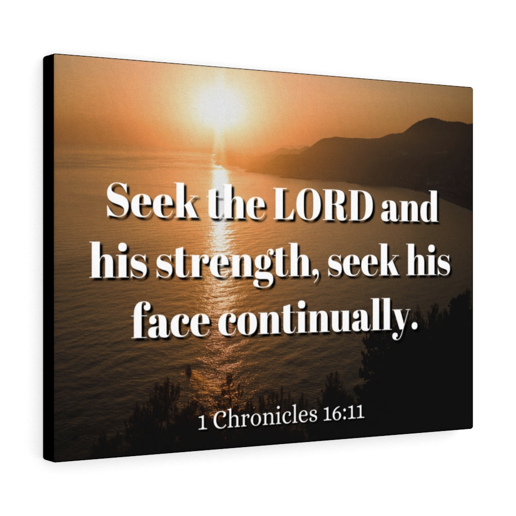 Scripture Walls Seek The Lord Continually 1 Chronicles 16:11 Bible Verse Canvas Christian Wall Art Ready to Hang Unframed-Express Your Love Gifts