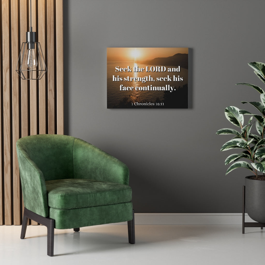 Scripture Walls Seek The Lord Continually 1 Chronicles 16:11 Bible Verse Canvas Christian Wall Art Ready to Hang Unframed-Express Your Love Gifts