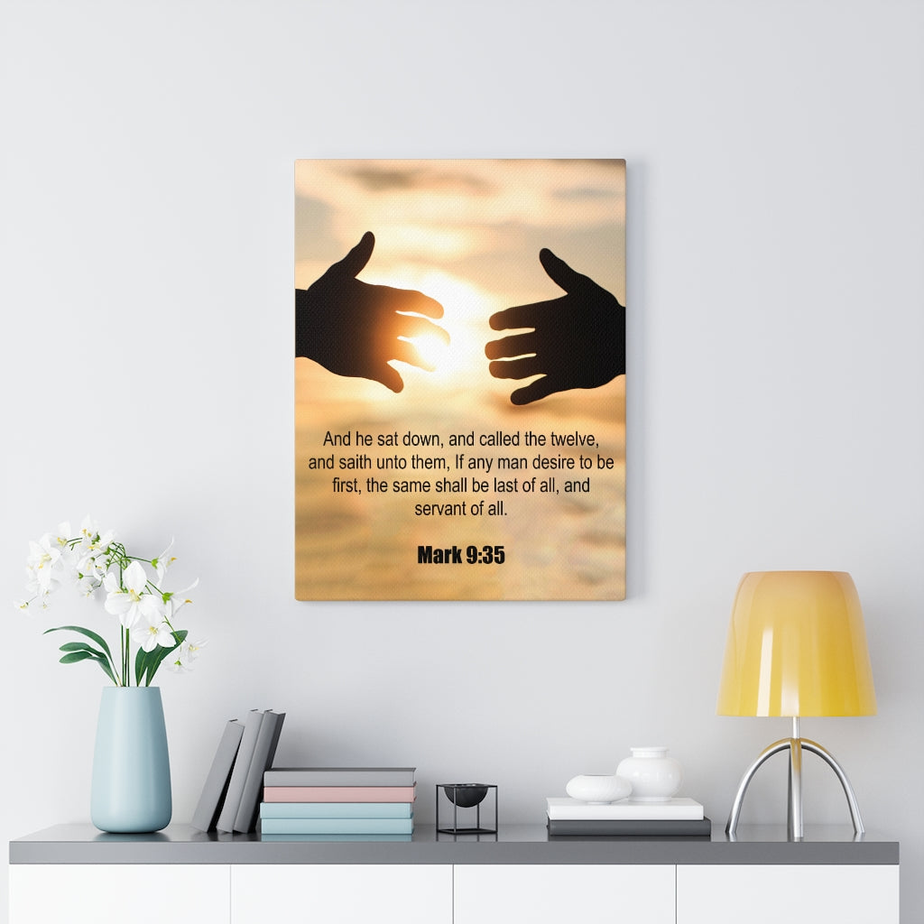 Scripture Walls Servant of All Mark 9:35 Bible Verse Canvas Christian Wall Art Ready to Hang Unframed-Express Your Love Gifts