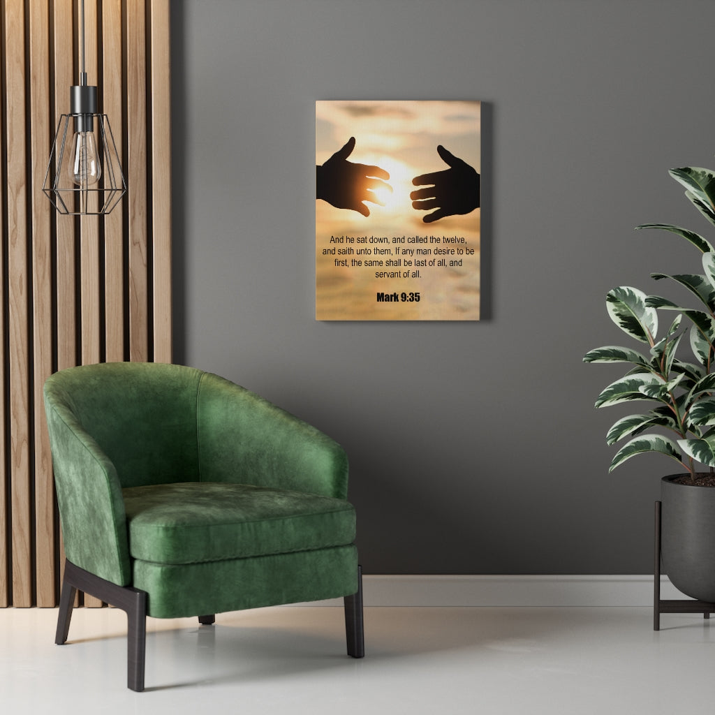 Scripture Walls Servant of All Mark 9:35 Bible Verse Canvas Christian Wall Art Ready to Hang Unframed-Express Your Love Gifts