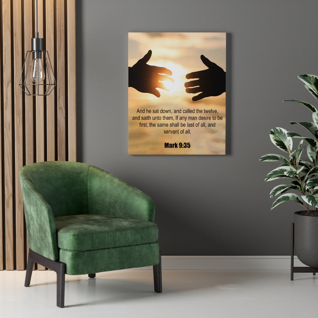Scripture Walls Servant of All Mark 9:35 Bible Verse Canvas Christian Wall Art Ready to Hang Unframed-Express Your Love Gifts