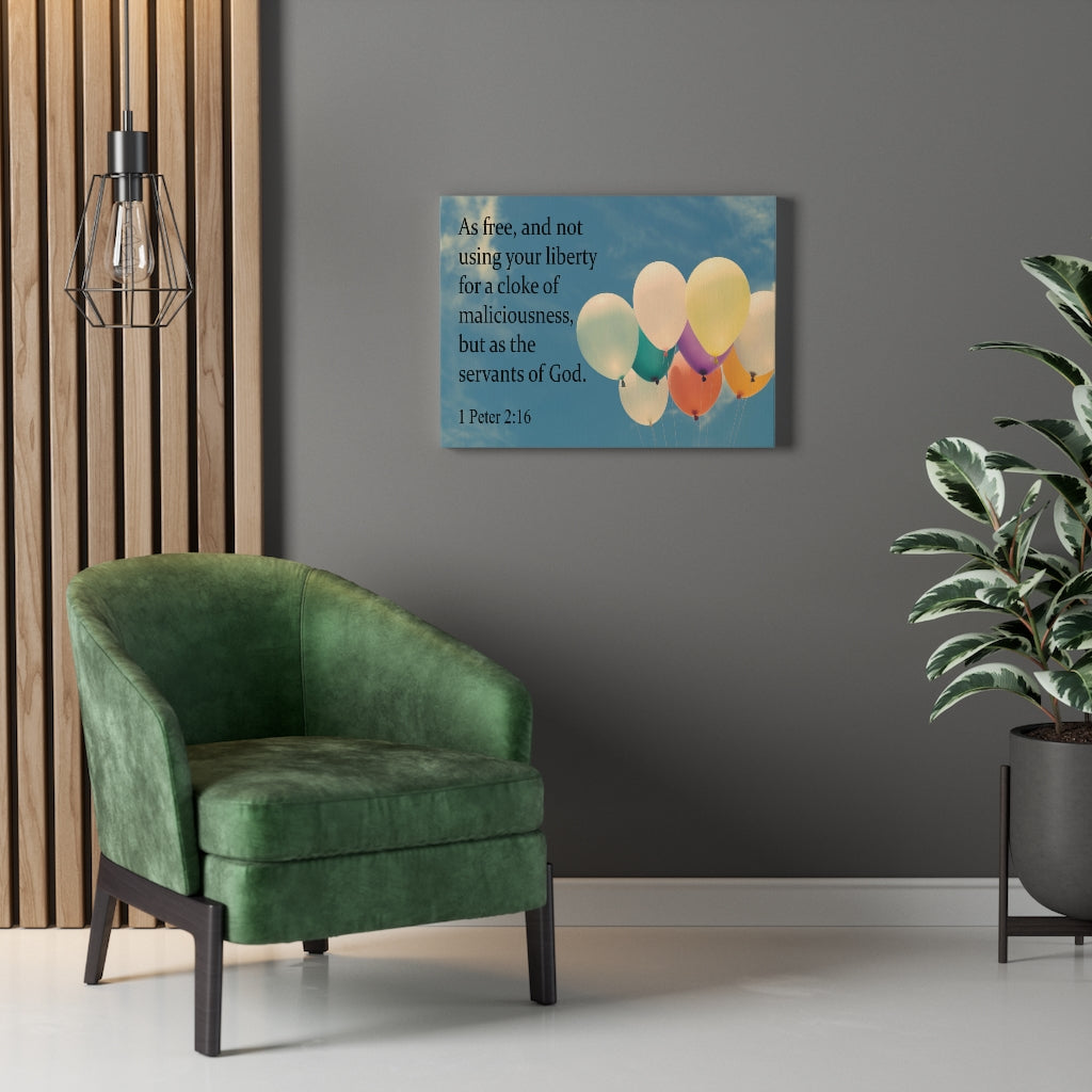Scripture Walls Servants of God 1 Peter 2:16 Bible Verse Canvas Christian Wall Art Ready to Hang Unframed-Express Your Love Gifts