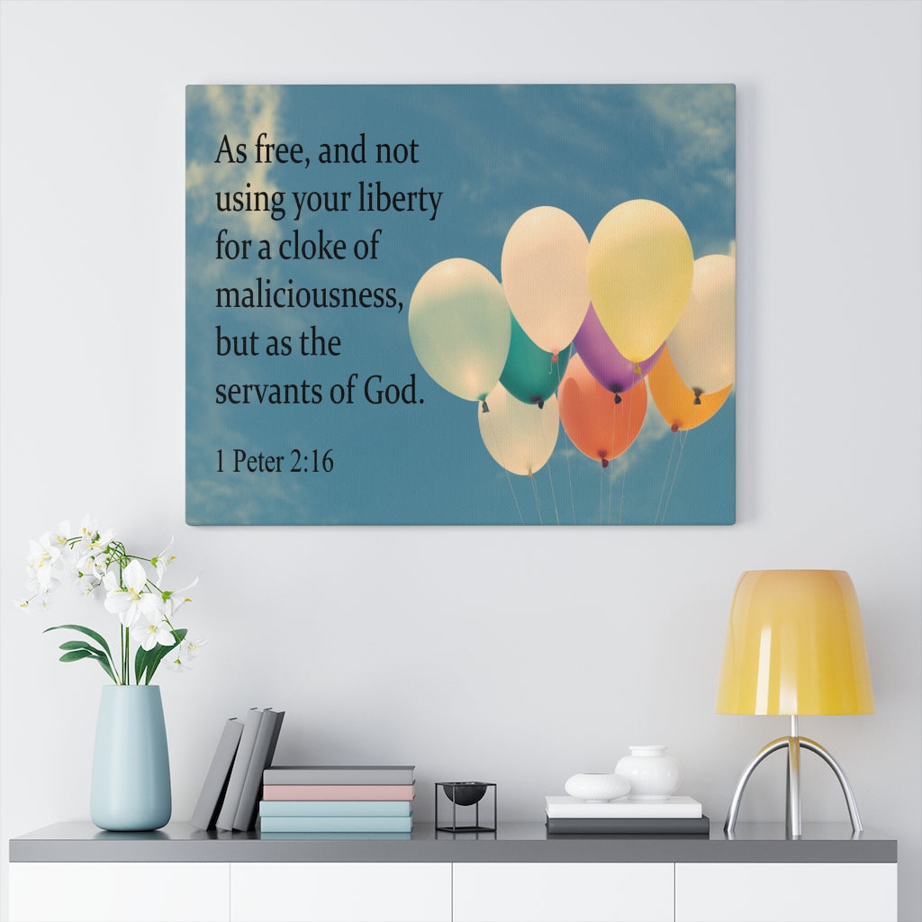 Scripture Walls Servants of God 1 Peter 2:16 Bible Verse Canvas Christian Wall Art Ready to Hang Unframed-Express Your Love Gifts