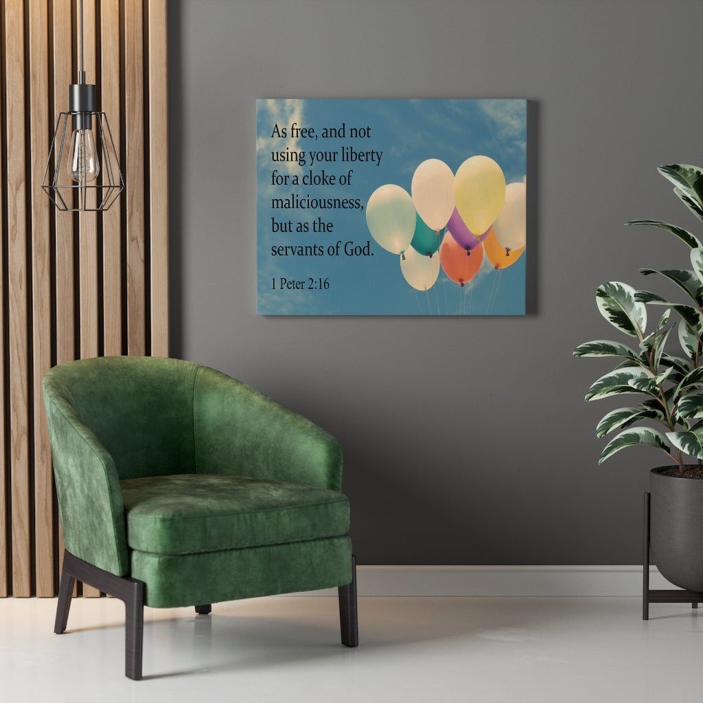 Scripture Walls Servants of God 1 Peter 2:16 Bible Verse Canvas Christian Wall Art Ready to Hang Unframed-Express Your Love Gifts