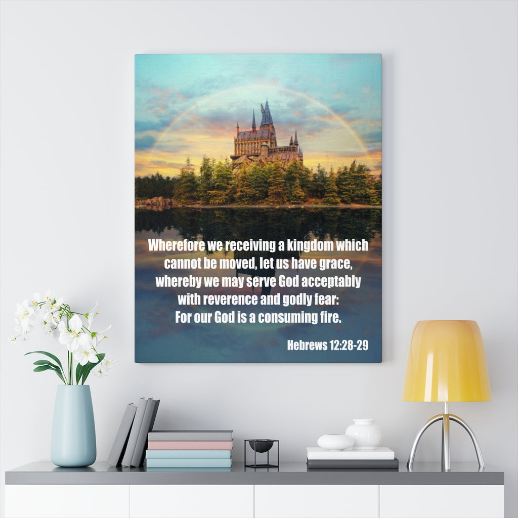 Scripture Walls Serve God Hebrews 12:28-29 Wall Art Christian Home Decor Unframed-Express Your Love Gifts
