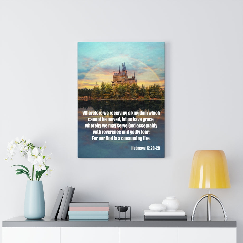 Scripture Walls Serve God Hebrews 12:28-29 Wall Art Christian Home Decor Unframed-Express Your Love Gifts