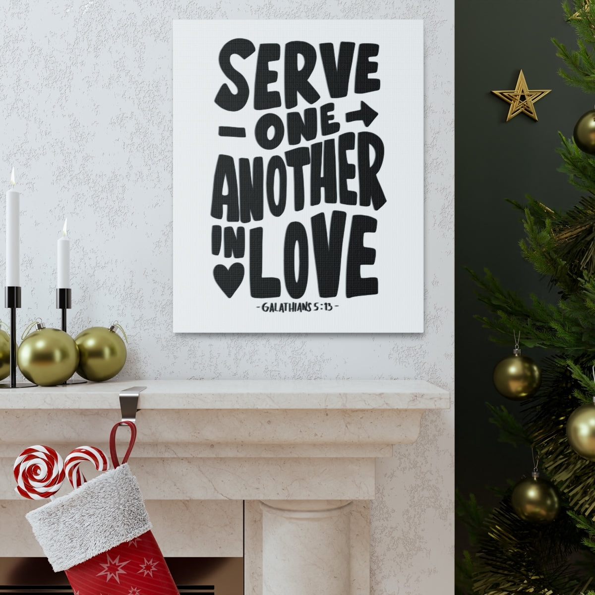 Scripture Walls Serve One Another Galatians 5:13 Bible Verse Canvas Christian Wall Art Ready to Hang Unframed-Express Your Love Gifts