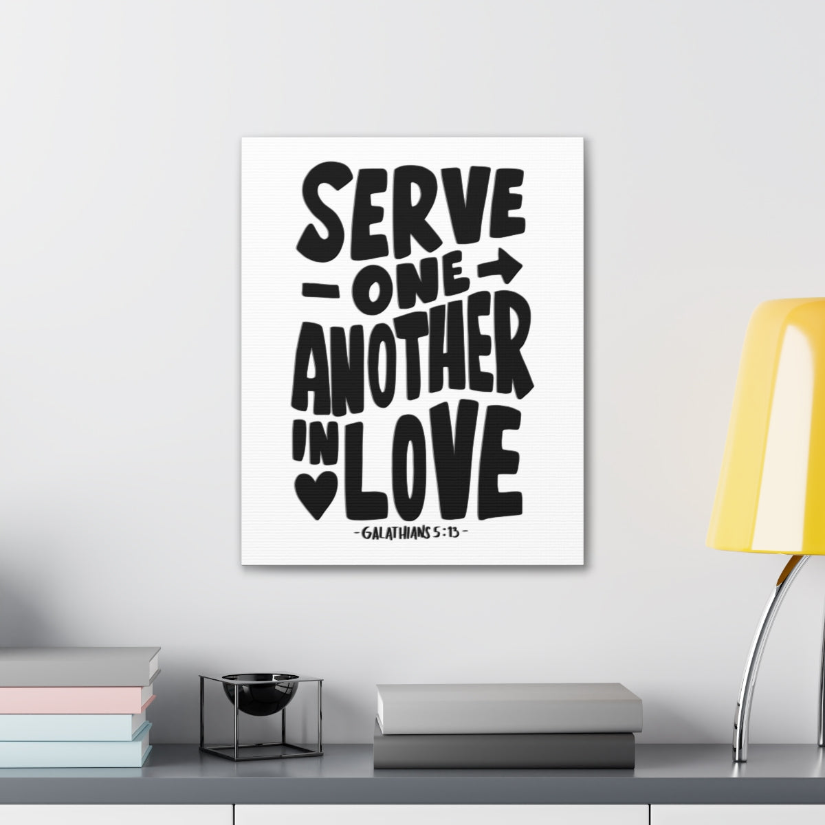 Scripture Walls Serve One Another In Love Galatians 5:13 Bible Verse Canvas Christian Wall Art Ready to Hang Unframed-Express Your Love Gifts