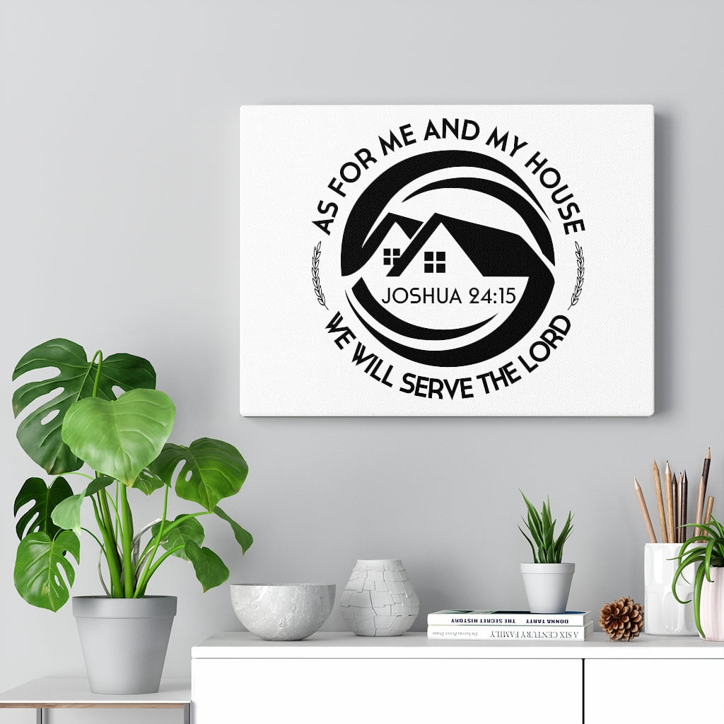 Scripture Walls Serve The Lord Joshua 24:15 White Bible Verse Canvas Christian Wall Art Ready to Hang Unframed-Express Your Love Gifts