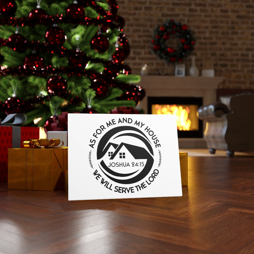 Scripture Walls Serve The Lord Joshua 24:15 White Bible Verse Canvas Christian Wall Art Ready to Hang Unframed-Express Your Love Gifts