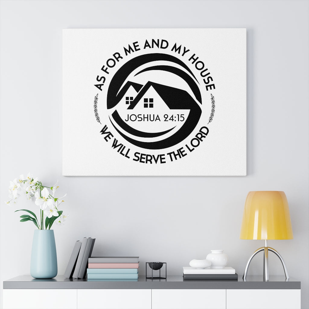 Scripture Walls Serve The Lord Joshua 24:15 White Bible Verse Canvas Christian Wall Art Ready to Hang Unframed-Express Your Love Gifts