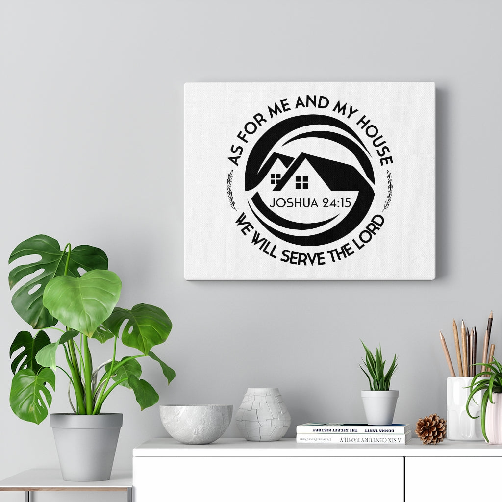 Scripture Walls Serve The Lord Joshua 24:15 White Bible Verse Canvas Christian Wall Art Ready to Hang Unframed-Express Your Love Gifts