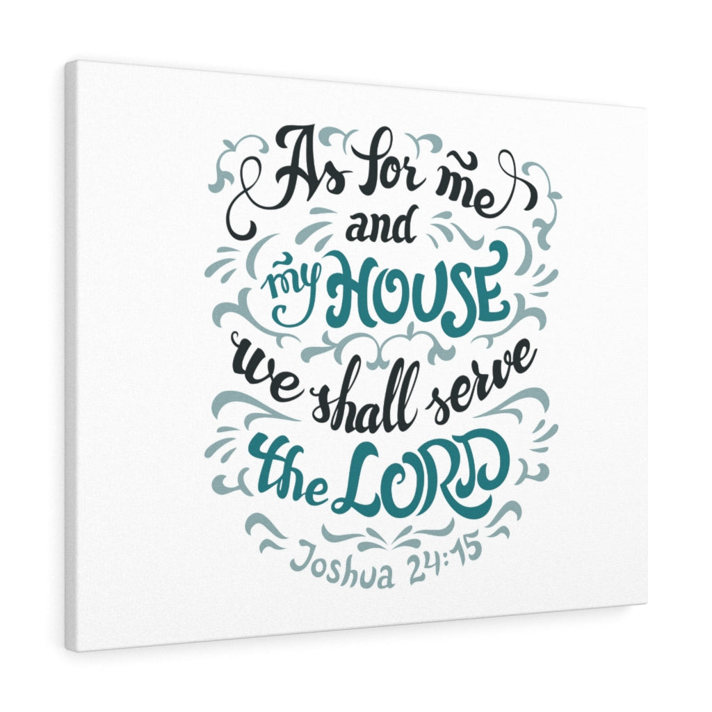 Scripture Walls Serve The Lord Light Blue Joshua 24:15 Bible Verse Canvas Christian Wall Art Ready to Hang Unframed-Express Your Love Gifts