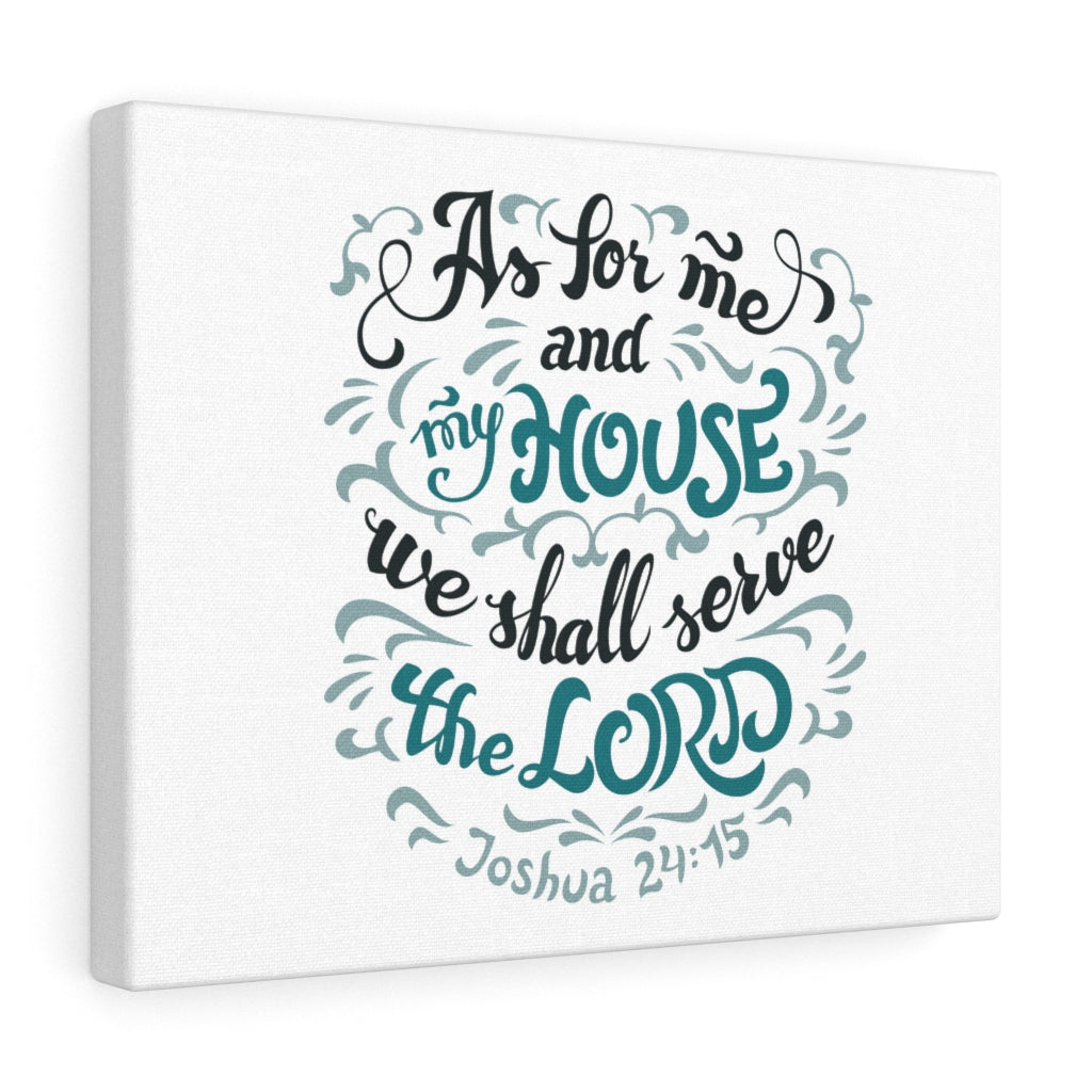 Scripture Walls Serve The Lord Light Blue Joshua 24:15 Bible Verse Canvas Christian Wall Art Ready to Hang Unframed-Express Your Love Gifts