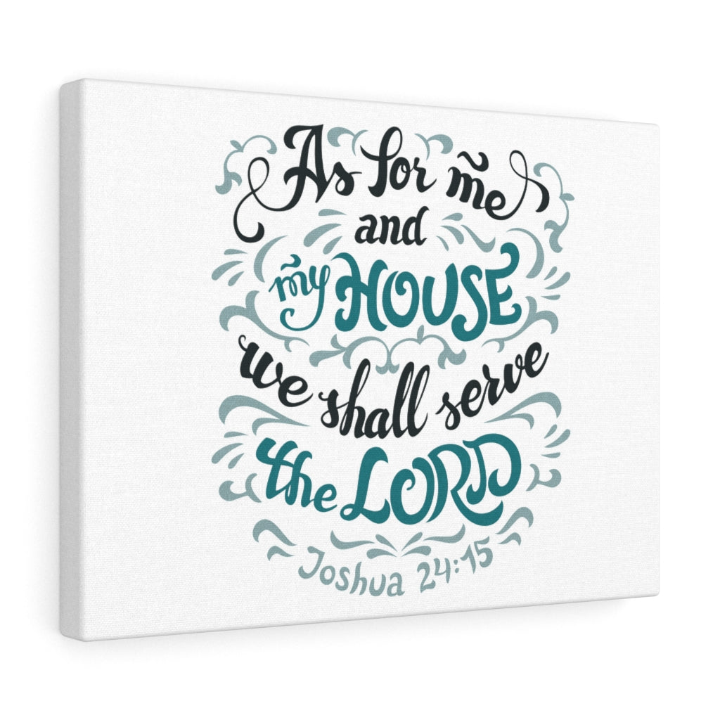 Scripture Walls Serve The Lord Light Blue Joshua 24:15 Bible Verse Canvas Christian Wall Art Ready to Hang Unframed-Express Your Love Gifts