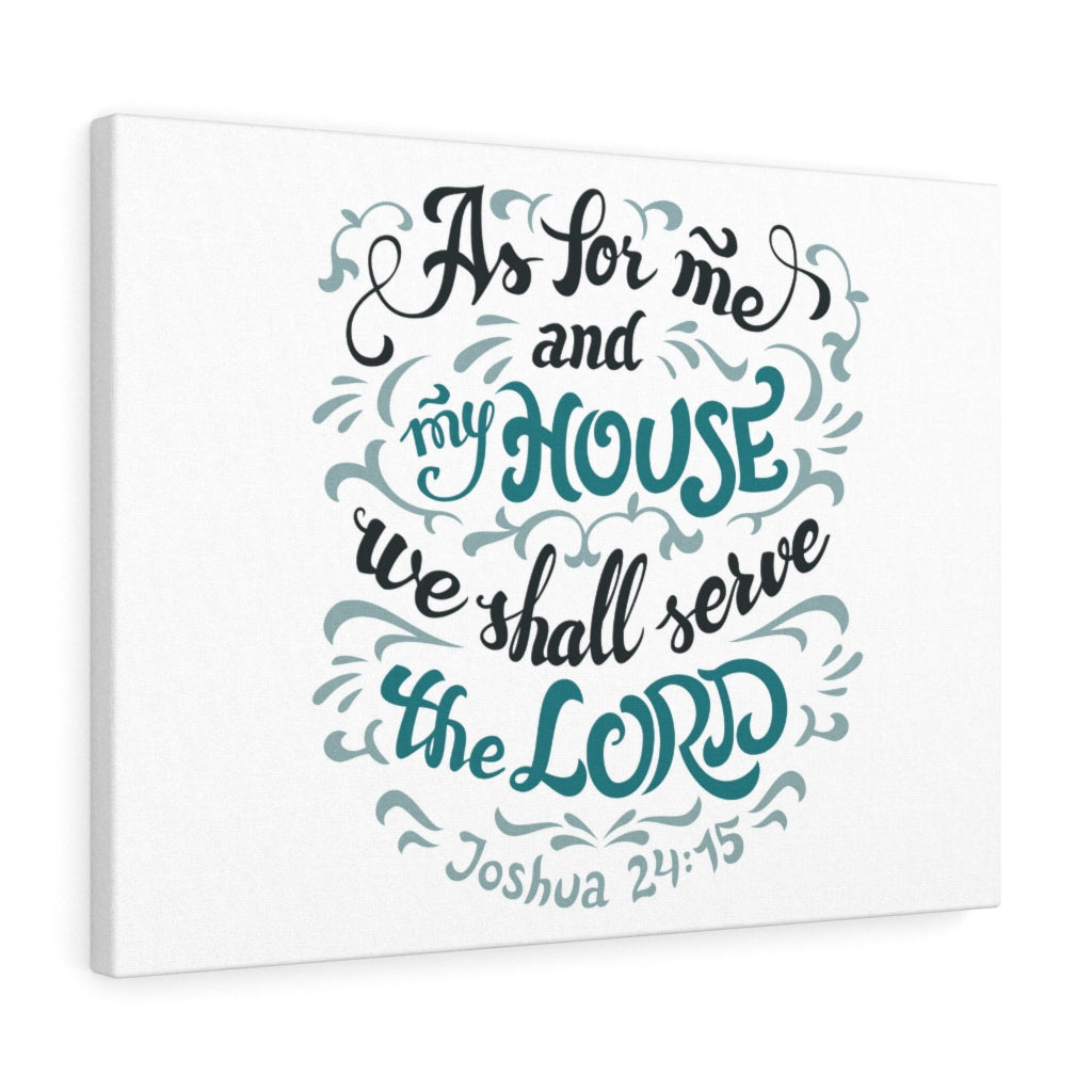 Scripture Walls Serve The Lord Light Blue Joshua 24:15 Bible Verse Canvas Christian Wall Art Ready to Hang Unframed-Express Your Love Gifts