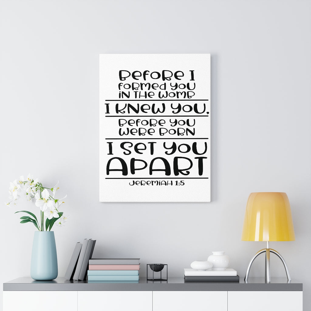 Scripture Walls Set You Apart Jeremiah 1:5 Bible Verse Canvas Christian Wall Art Ready to Hang Unframed-Express Your Love Gifts