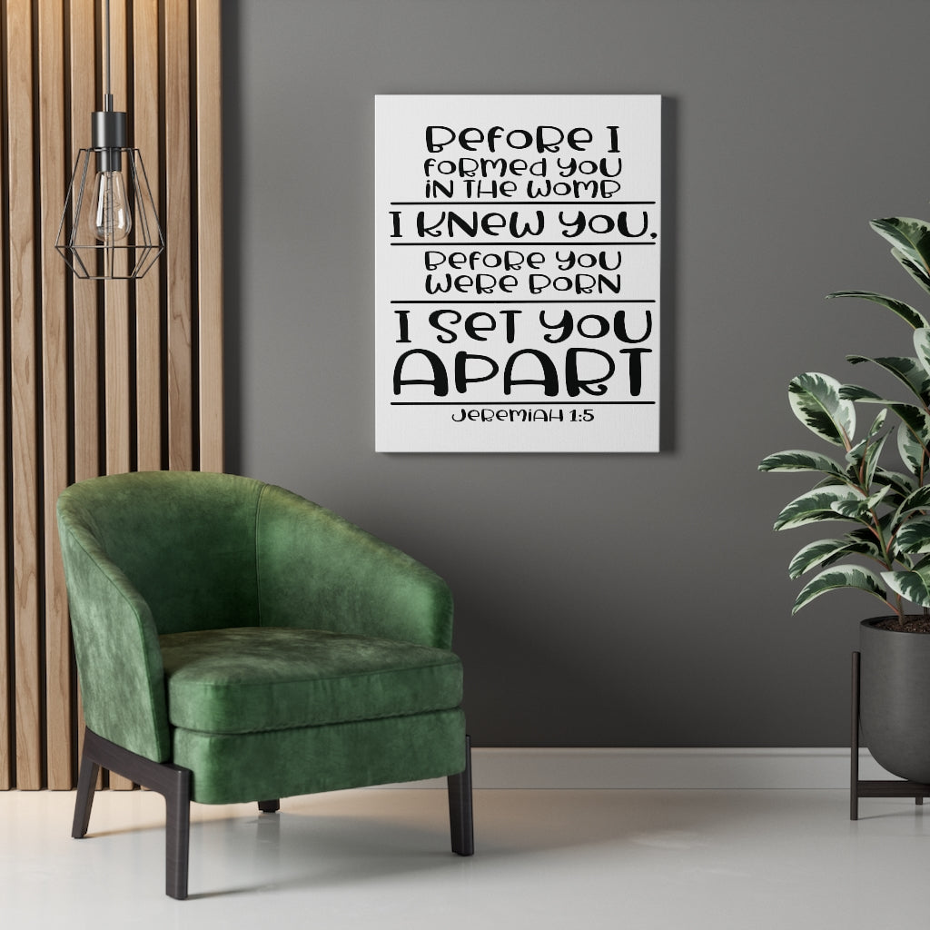 Scripture Walls Set You Apart Jeremiah 1:5 Bible Verse Canvas Christian Wall Art Ready to Hang Unframed-Express Your Love Gifts