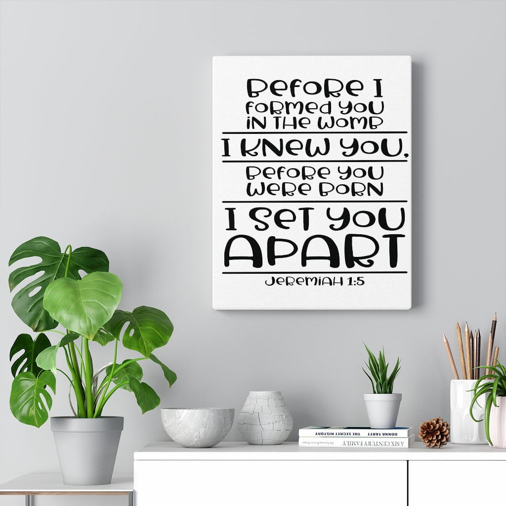 Scripture Walls Set You Apart Jeremiah 1:5 Bible Verse Canvas Christian Wall Art Ready to Hang Unframed-Express Your Love Gifts