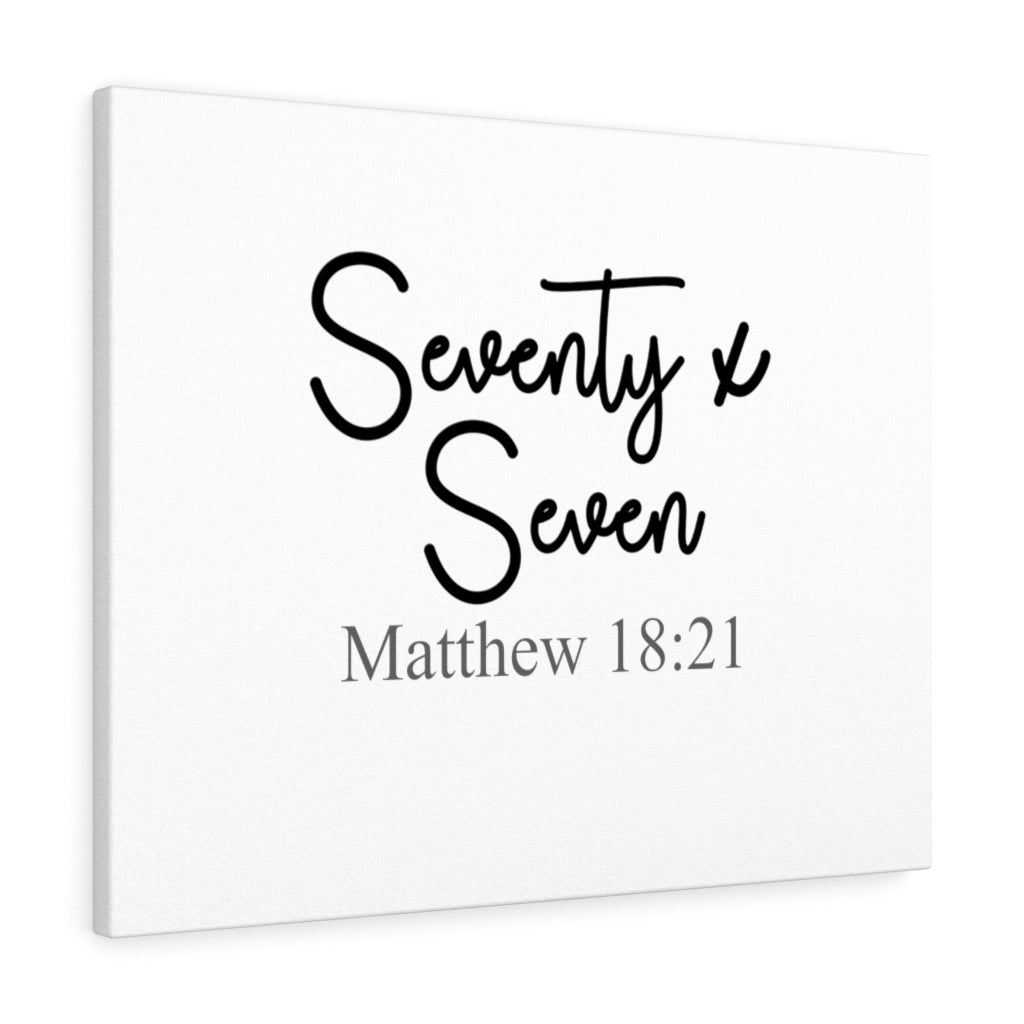 Scripture Walls Seventy Seven Matthew 18:21 Bible Verse Canvas Christian Wall Art Ready to Hang Unframed-Express Your Love Gifts