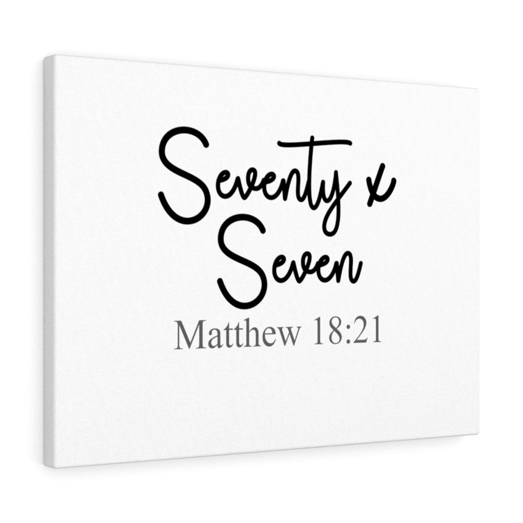 Scripture Walls Seventy Seven Matthew 18:21 Bible Verse Canvas Christian Wall Art Ready to Hang Unframed-Express Your Love Gifts
