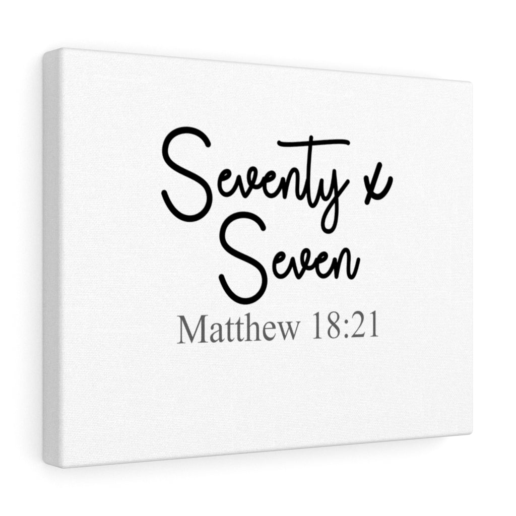 Scripture Walls Seventy Seven Matthew 18:21 Bible Verse Canvas Christian Wall Art Ready to Hang Unframed-Express Your Love Gifts