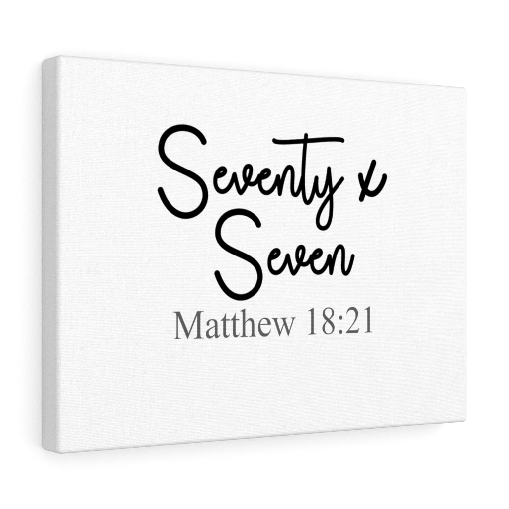 Scripture Walls Seventy Seven Matthew 18:21 Bible Verse Canvas Christian Wall Art Ready to Hang Unframed-Express Your Love Gifts